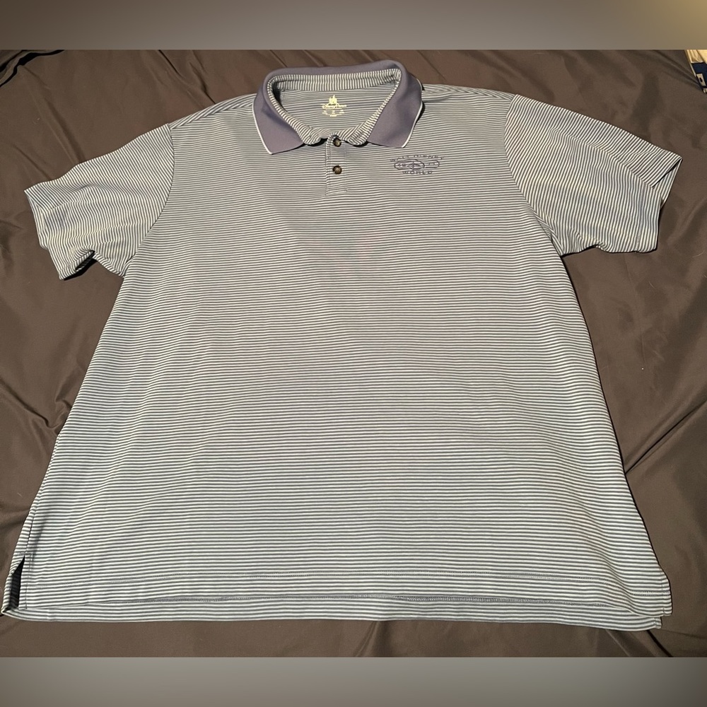 Disney Parks Striped Blue Polo T-shirt